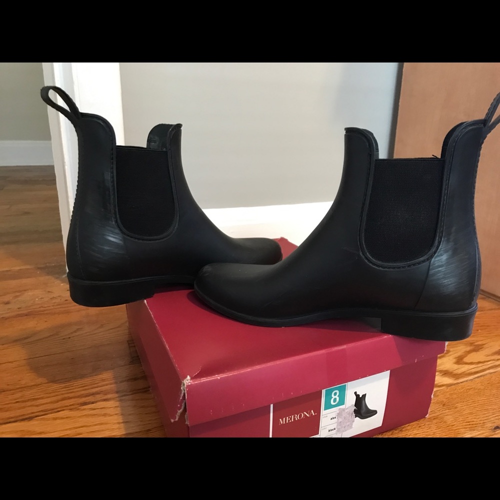 Sleek matte ankle rain boots